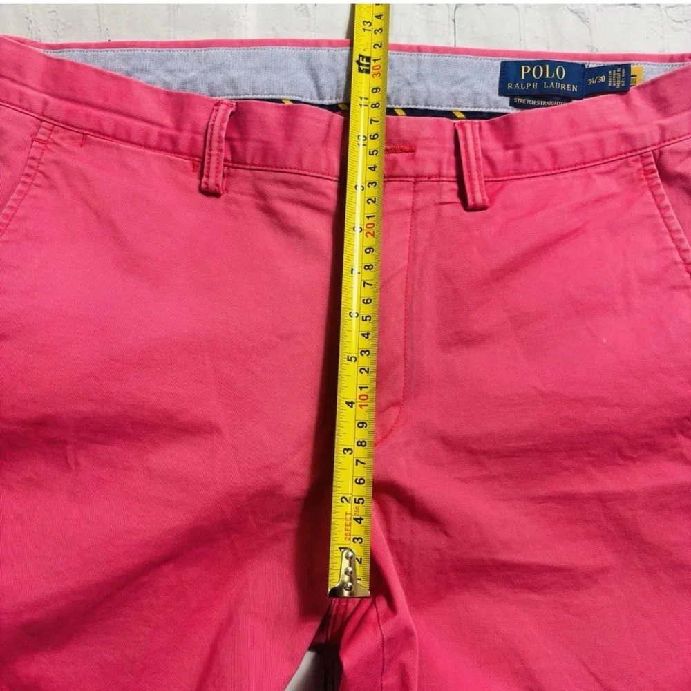 Polo Ralph Lauren Pink Chino Pants Straight Fit Mens 34x27 Stretch Golf Preppy